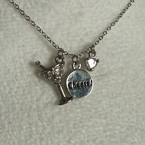 Cookie Lee Jewelry - 🍸3 Cheers Martini Glass Genuine CZ & Crystal Necklace by Cookie Lee